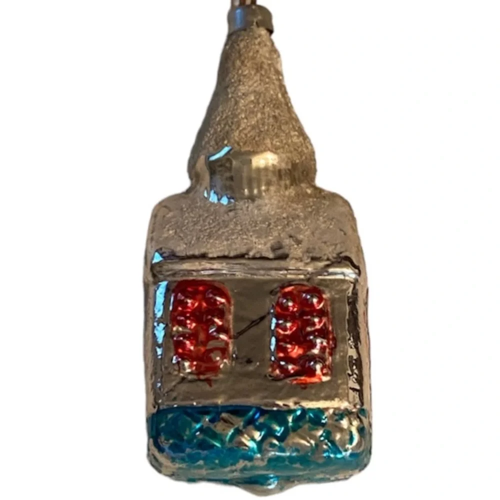 Vintage Rare Handblown Mercury Glass Antique Christmas Tree Ornament